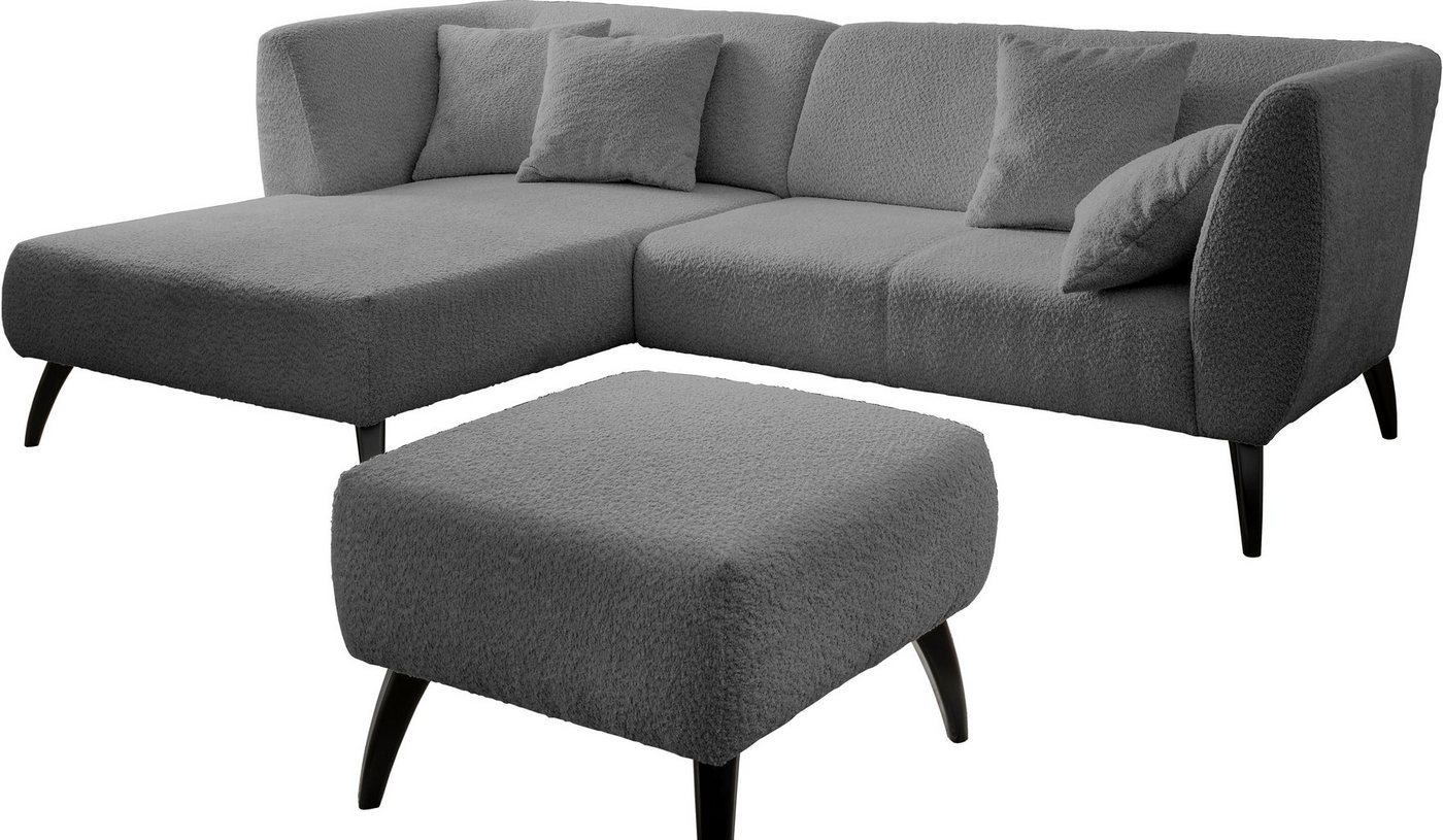 INOSIGN Ecksofa Colori, Holzfußfarbe wählbar, inkl. 4x Zierkissen, verschiedene Stoffe von INOSIGN