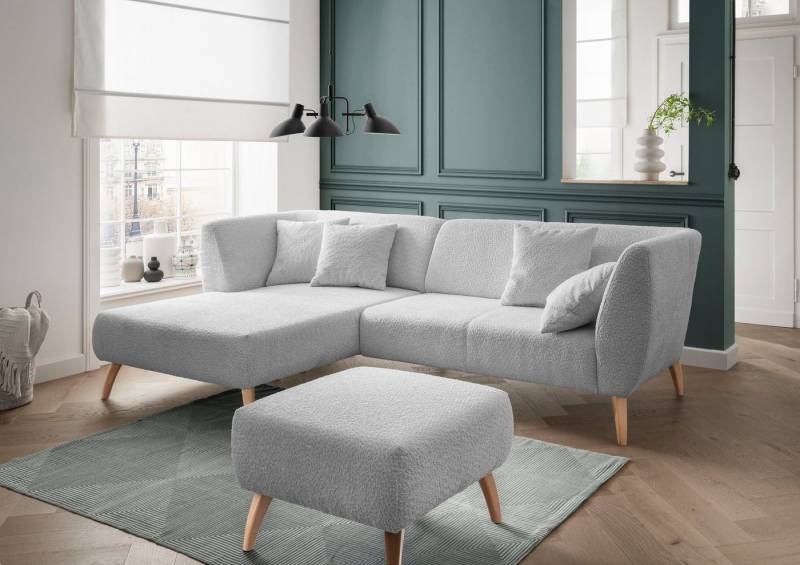 INOSIGN Ecksofa Colori L-Form, Holzfußfarbe wählbar, inkl. 4x Zierkissen von INOSIGN