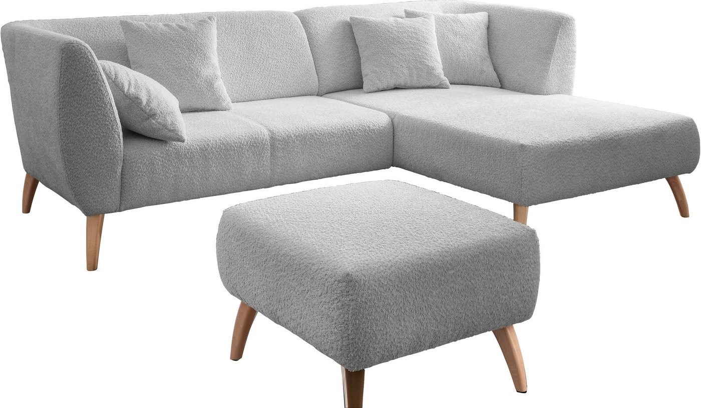 INOSIGN Ecksofa Colori L-Form, Holzfußfarbe wählbar, inkl. 4x Zierkissen, verschiedene Stoffe von INOSIGN