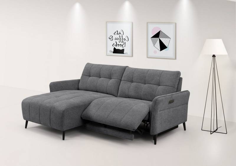 INOSIGN Ecksofa DENIO 3-Sitzer, L-Form (Breite 209cm), elektr. Relaxfunktion, USB-A/C, und Recamiere, Liegefunktion durch Recliner 105°-150° von INOSIGN