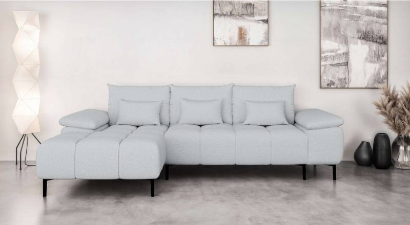 INOSIGN Ecksofa DROMARA Schlafsofa mit Bettkasten, Maße: B/T/H 277/141/91 cm, L-Form mit Recamiere rechts/links bestellbar, Wellenunterfederung von INOSIGN