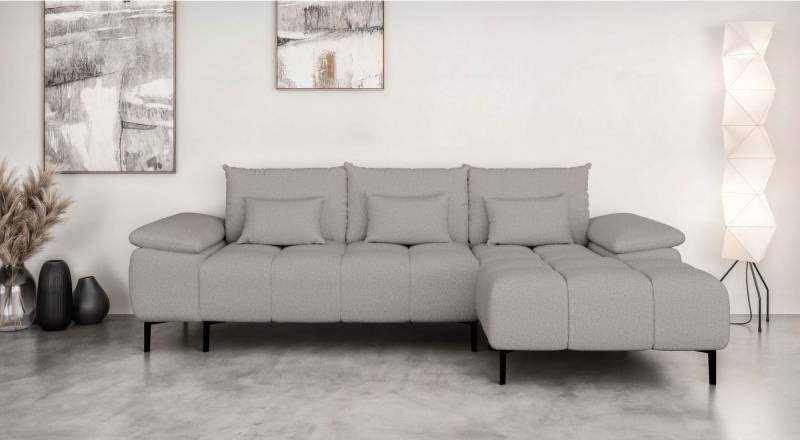 INOSIGN Ecksofa DROMARA Schlafsofa mit Bettkasten, Maße: B/T/H 277/141/91 cm, L-Form mit Recamiere rechts/links bestellbar, Wellenunterfederung von INOSIGN