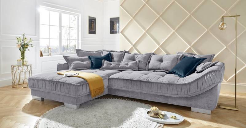 INOSIGN Ecksofa Diwan, mit vielen losen Kissen, in 3 Bezugsqualitäten von INOSIGN