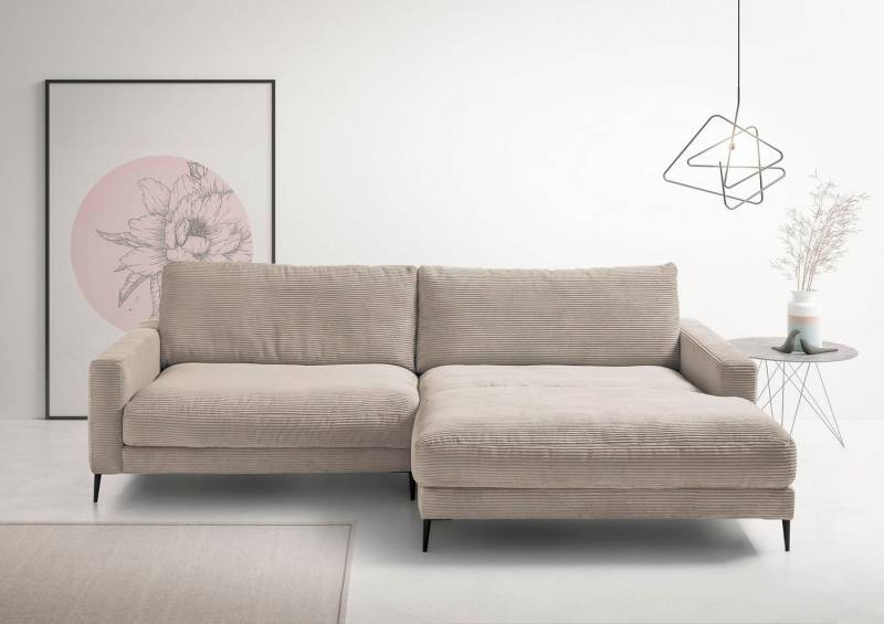 INOSIGN Ecksofa Downtown, B/T/H: 272/190/84 cm L-Form, weicher Sitzkomfort auch in Cord und Bouclé, incl. Zierkissen von INOSIGN