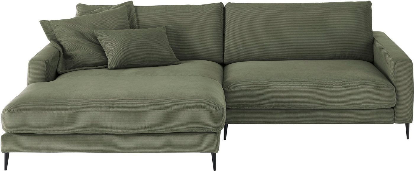 INOSIGN Ecksofa Downtown, B/T/H: 272/190/84 cm L-Form, weicher Sitzkomfort auch in Cord und Bouclé, incl. Zierkissen von INOSIGN