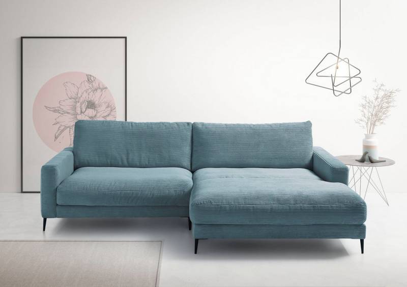 INOSIGN Ecksofa Downtown, B/T/H: 272/190/84 cm L-Form, weicher Sitzkomfort auch in Cord und Bouclé, incl. Zierkissen von INOSIGN