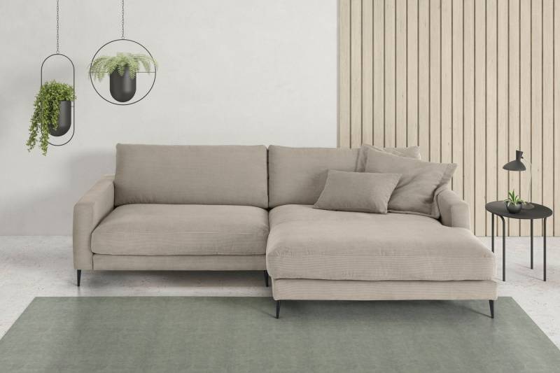 INOSIGN Ecksofa Downtown, B/T/H: 272/190/84 cm L-Form, weicher Sitzkomfort auch in Cord und Bouclé, incl. Zierkissen von INOSIGN