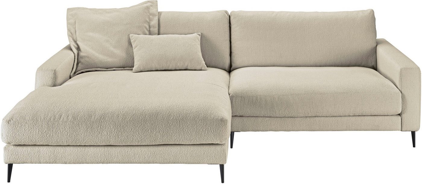 INOSIGN Ecksofa Downtown, B/T/H: 272/190/84 cm L-Form, weicher Sitzkomfort auch in Cord und Bouclé, incl. Zierkissen von INOSIGN