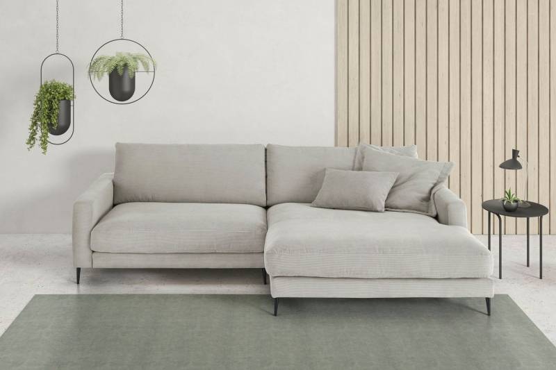 INOSIGN Ecksofa Downtown, B/T/H: 272/190/84 cm L-Form, weicher Sitzkomfort auch in Cord und Bouclé, incl. Zierkissen von INOSIGN