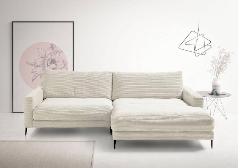 INOSIGN Ecksofa Downtown, B/T/H: 272/190/84 cm L-Form, weicher Sitzkomfort auch in Cord und Bouclé, incl. Zierkissen von INOSIGN