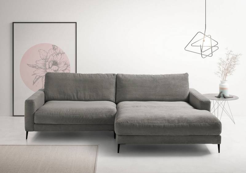 INOSIGN Ecksofa Downtown, B/T/H: 272/190/84 cm L-Form, weicher Sitzkomfort auch in Cord und Bouclé, incl. Zierkissen von INOSIGN