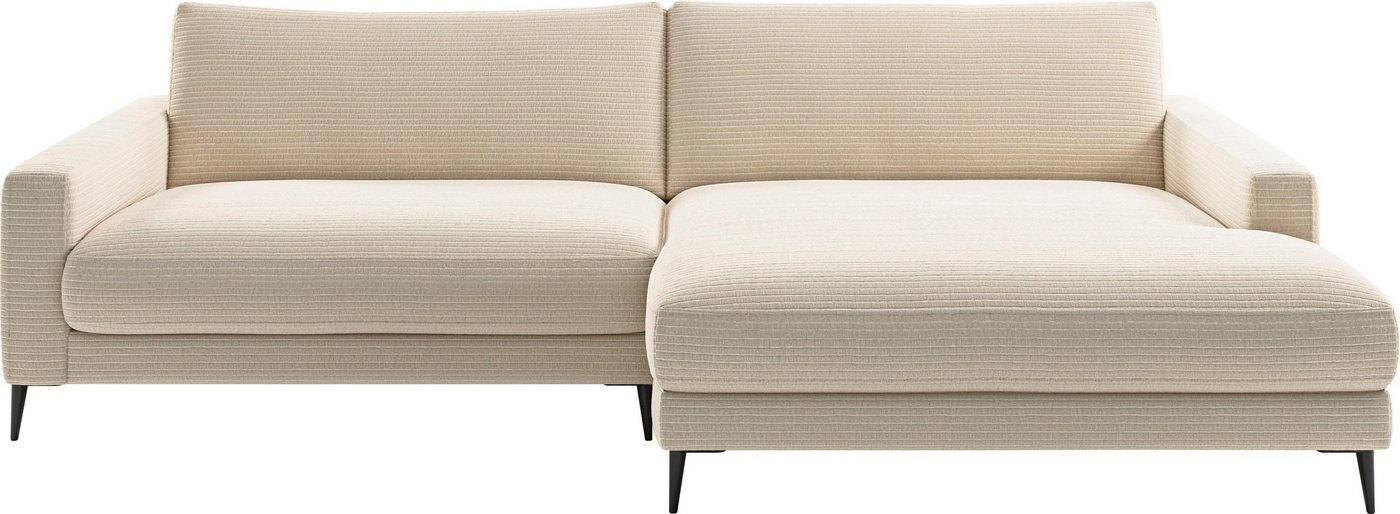 INOSIGN Ecksofa Downtown, B/T/H: 272/190/84 cm L-Form, weicher Sitzkomfort auch in Cord und Bouclé, incl. Zierkissen von INOSIGN