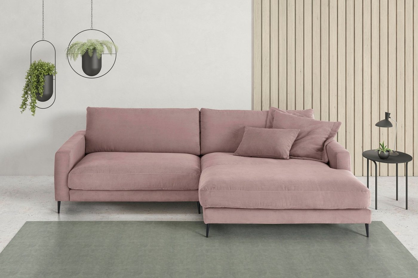 INOSIGN Ecksofa Downtown, B/T/H: 272/190/84 cm L-Form, weicher Sitzkomfort auch in Cord und Bouclé, incl. Zierkissen INOSIGN Ecksofa Downtown, B/T/H: 272/190/84 cm L-Form, weicher Sitzkomfort auch in Cord und Bouclé, incl. Zierkissen von INOSIGN