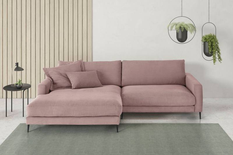 INOSIGN Ecksofa Downtown, B/T/H: 272/190/84 cm L-Form, weicher Sitzkomfort auch in Cord und Bouclé, incl. Zierkissen von INOSIGN