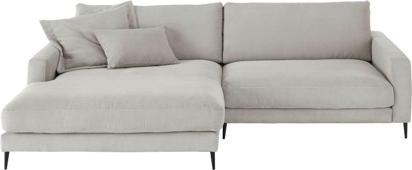 INOSIGN Ecksofa Downtown, B/T/H: 272/190/84 cm L-Form, weicher Sitzkomfort auch in Cord und Bouclé, incl. Zierkissen von INOSIGN