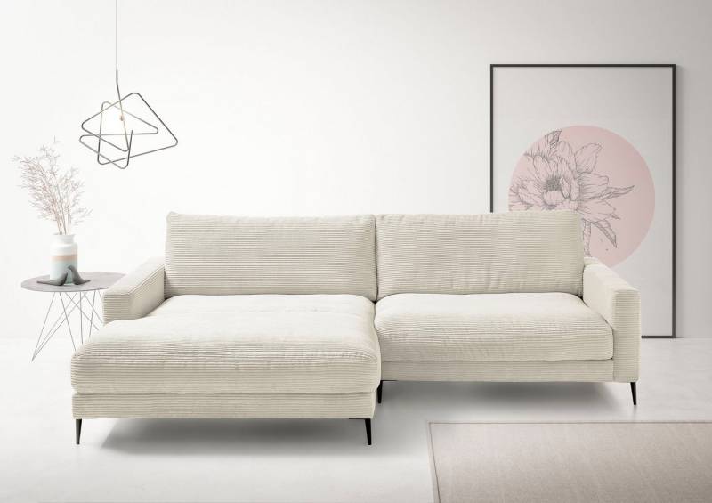 INOSIGN Ecksofa Downtown, B/T/H: 272/190/84 cm L-Form, weicher Sitzkomfort auch in Cord und Bouclé, incl. Zierkissen von INOSIGN