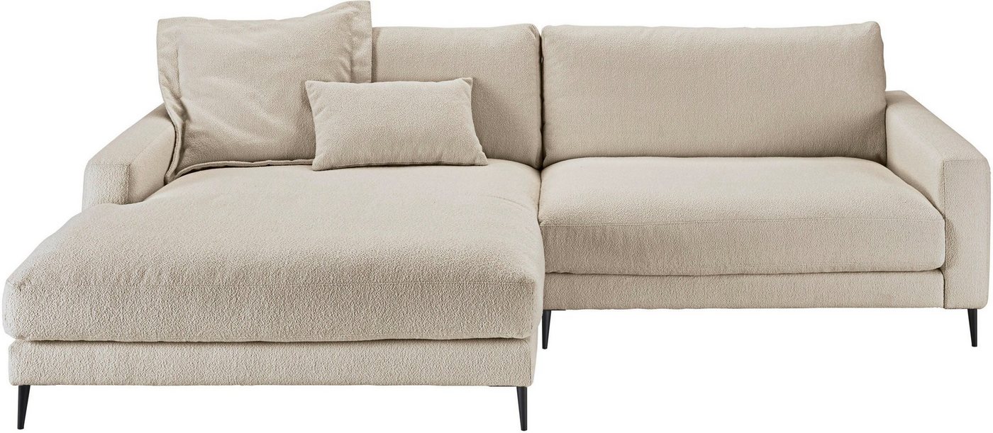 INOSIGN Ecksofa Downtown, B/T/H: 272/190/84 cm L-Form, weicher Sitzkomfort auch in Cord und Bouclé, incl. Zierkissen von INOSIGN