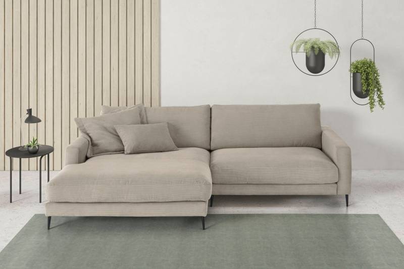 INOSIGN Ecksofa Downtown, B/T/H: 272/190/84 cm L-Form, weicher Sitzkomfort auch in Cord und Bouclé, incl. Zierkissen von INOSIGN