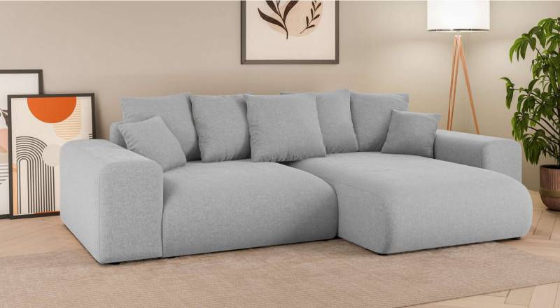 Home affaire Ecksofa LAKESIDE mit Bettfunktion und Bettkasten, B/T/H 257/166/84 cm, L-Form, Recamiere beidseitig montierbar, mit Wellenunterfederung von Home affaire