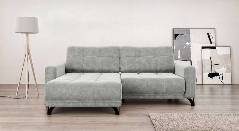INOSIGN Ecksofa FAIRVIEW mit verstellbaren Rückenlehne, Maße B/T/H: 234/174/93 cm, L-Form mit Wellenunterfederung, Recamiere beidseitig montierbar von INOSIGN