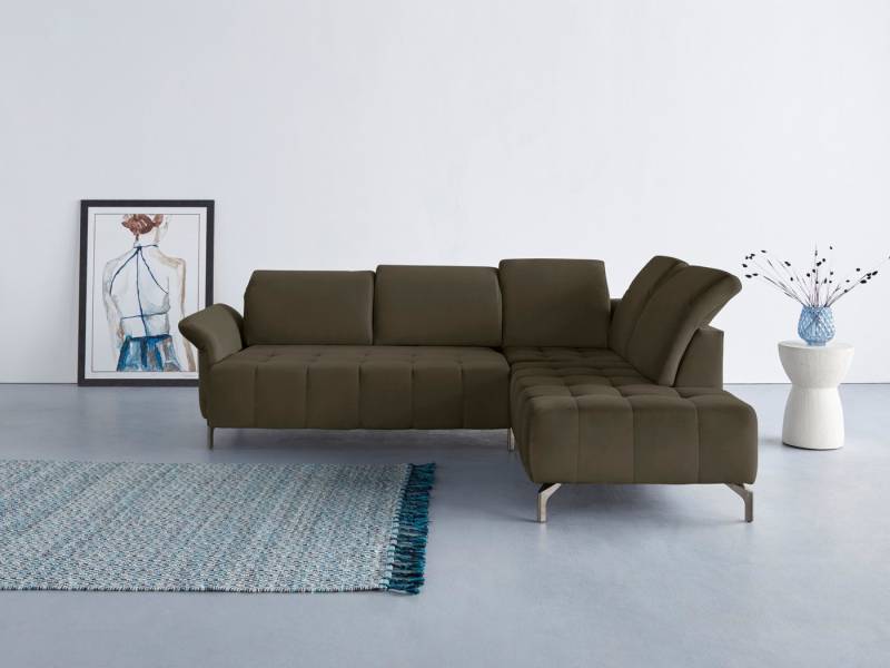 INOSIGN Ecksofa Fresh L-Form, Federkern, wahlweise Kopfteilverstellung und motorischer Vorziehsitz von INOSIGN