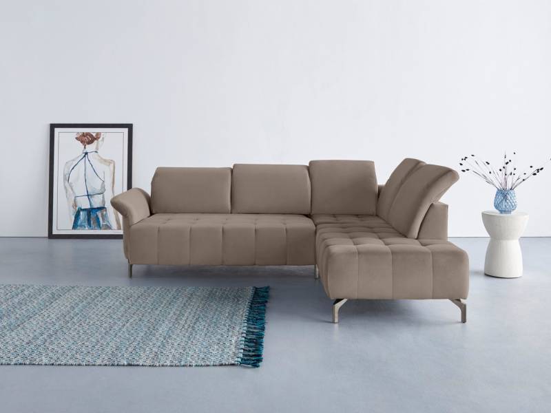 INOSIGN Ecksofa Fresh L-Form, Federkern, wahlweise Kopfteilverstellung und motorischer Vorziehsitz von INOSIGN