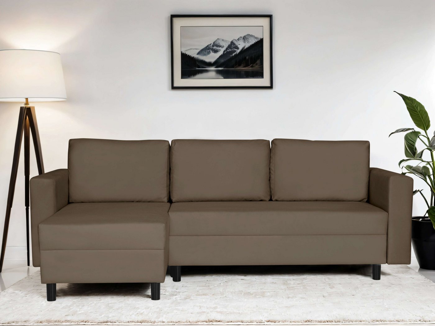 INOSIGN Ecksofa GLENOE Schlafsofa mit Bettkasten, Recamiere beidseitig montierbar, L-Form, Maße B/T/H: 230/135/84,5 cm, Velvet & Struktur weich INOSIGN Ecksofa GLENOE Schlafsofa mit Bettkasten, Recamiere beidseitig montierbar, L-Form, Maße B/T/H: 230/135/84,5 cm, Velvet & Struktur weich von INOSIGN