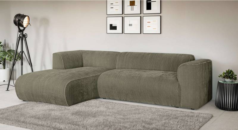 INOSIGN Ecksofa MERID L-Form (257 cm), zeitlos & stilvolles Design, Aufwendig gepolstert, in Cord, Chenille und Struktur von INOSIGN