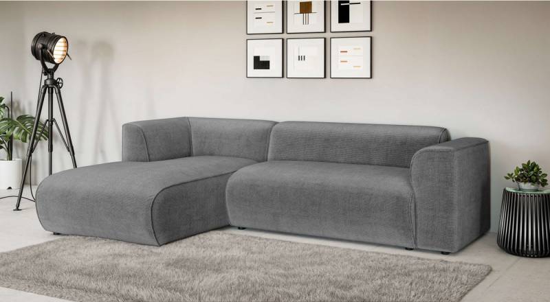 INOSIGN Ecksofa MERID L-Form (257 cm), zeitlos & stilvolles Design, Aufwendig gepolstert, in Cord, Chenille und Struktur von INOSIGN