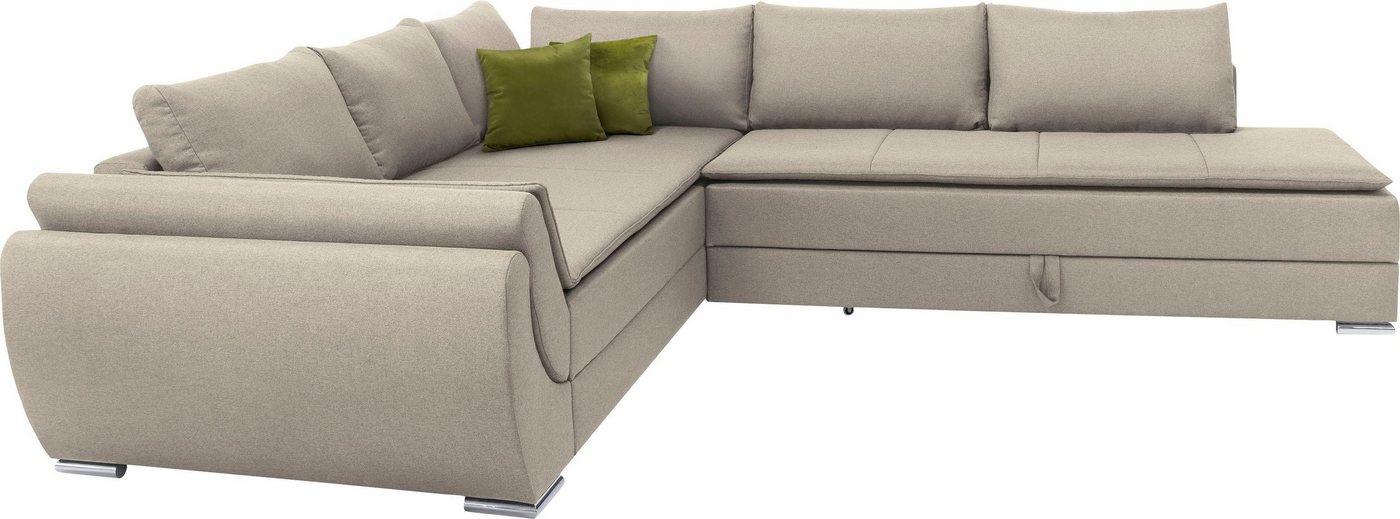 INOSIGN Ecksofa Göteborg, mit Boxspring-Bettfunktion und Bettkasten, Dauerschlaffunktion, Topper von INOSIGN