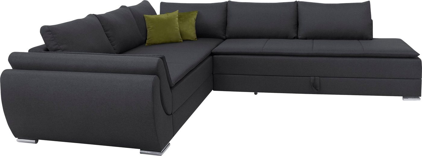 INOSIGN Ecksofa Göteborg, mit Boxspring-Bettfunktion und Bettkasten, Dauerschlaffunktion, Topper von INOSIGN