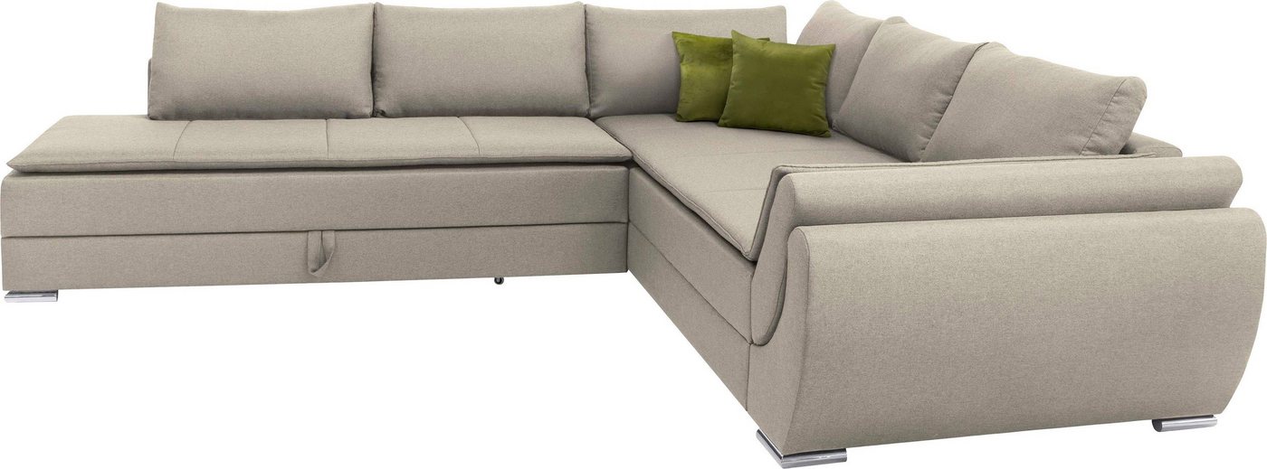 INOSIGN Ecksofa Göteborg, mit Boxspring-Bettfunktion und Bettkasten, Dauerschlaffunktion, Topper von INOSIGN