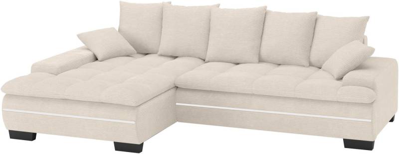 Mr. Couch Ecksofa Haiti II, L-Form, RGB-LED Beleuchtung, Kaltschaum, wahlweise mit Bett, Bettkasten von Mr. Couch