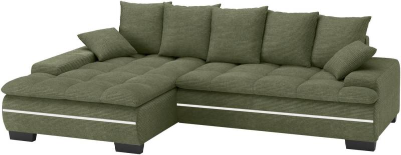 Mr. Couch Ecksofa Haiti II, L-Form, RGB-LED Beleuchtung, Kaltschaum, wahlweise mit Bett, Bettkasten von Mr. Couch