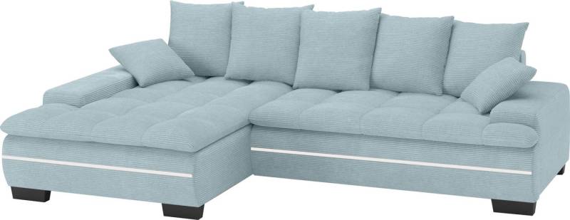 Mr. Couch Ecksofa Haiti II, L-Form, RGB-LED Beleuchtung, wahlweise mit Kaltschaum, Bett, Bettkasten von Mr. Couch
