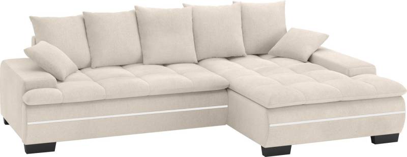 Mr. Couch Ecksofa Haiti II, L-Form, RGB-LED Beleuchtung, wahlweise mit Kaltschaum, Bett, Bettkasten von Mr. Couch
