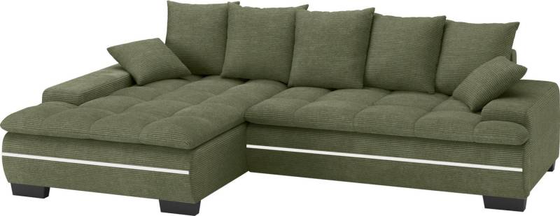 Mr. Couch Ecksofa Haiti II, L-Form, RGB-LED Beleuchtung, wahlweise mit Kaltschaum, Bett, Bettkasten von Mr. Couch