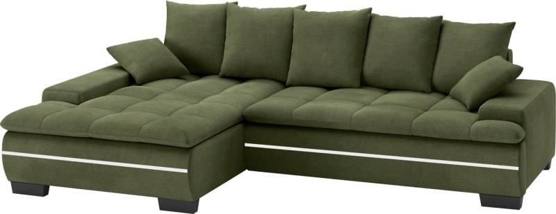 Mr. Couch Ecksofa Haiti II, L-Form, RGB-LED Beleuchtung, wahlweise mit Kaltschaum, Bett, Bettkasten von Mr. Couch
