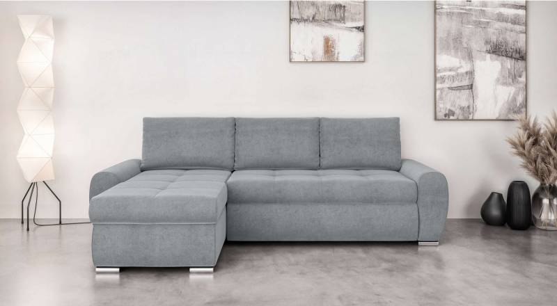 INOSIGN Ecksofa HAVERHILL Schlafsofa mit Bettkasten, Maße B/H/T: 237/89/166 cm, L-Form mit Recamiere links oder rechts bestellbar, Wellenunterfederung von INOSIGN