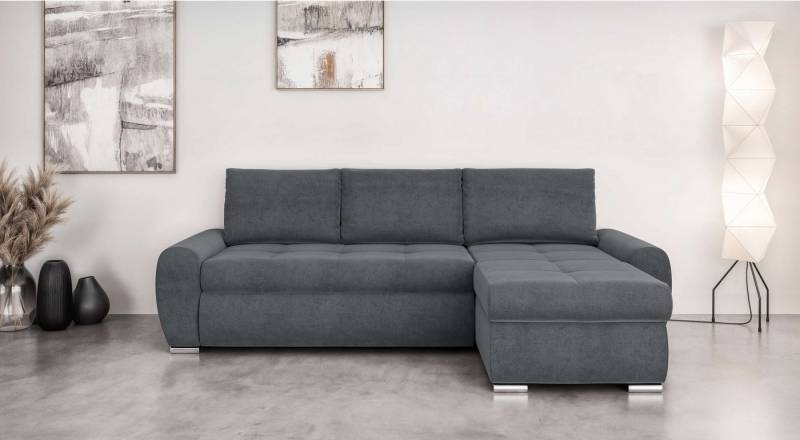INOSIGN Ecksofa HAVERHILL Schlafsofa mit Bettkasten, Maße B/H/T: 237/89/166 cm, L-Form mit Recamiere links oder rechts bestellbar, Wellenunterfederung von INOSIGN