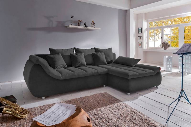 INOSIGN Ecksofa Imola elegant und bequem, aktuelle Steppung im Sitz, L-Form, wahlweise mit Bettfunktion von INOSIGN