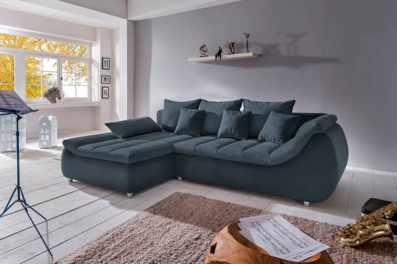 INOSIGN Ecksofa Imola elegant und bequem, aktuelle Steppung im Sitz, L-Form, wahlweise mit Bettfunktion von INOSIGN