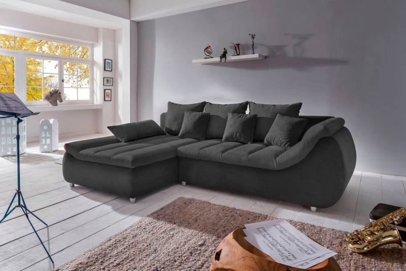 INOSIGN Ecksofa Imola elegant und bequem, aktuelle Steppung im Sitz, L-Form, wahlweise mit Bettfunktion von INOSIGN