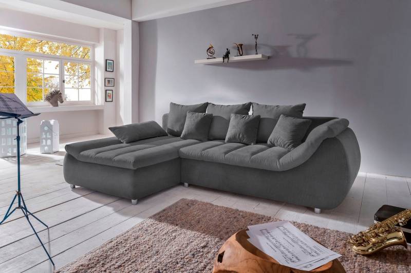 INOSIGN Ecksofa Imola elegant und bequem, aktuelle Steppung im Sitz, L-Form, wahlweise mit Bettfunktion von INOSIGN