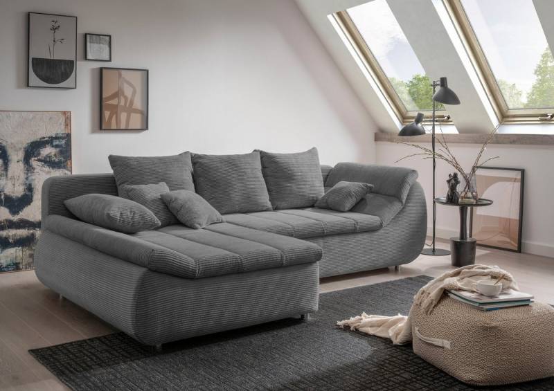 INOSIGN Ecksofa Imola elegant und bequem, aktuelle Steppung im Sitz, L-Form, wahlweise mit Bettfunktion, OTTOs Choice von INOSIGN