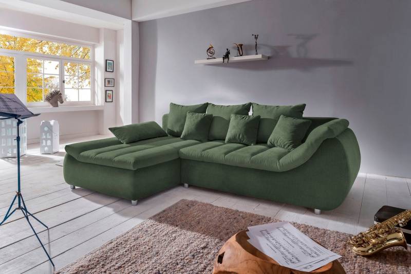 INOSIGN Ecksofa Imola elegant und bequem, aktuelle Steppung im Sitz, L-Form, wahlweise mit Bettfunktion von INOSIGN