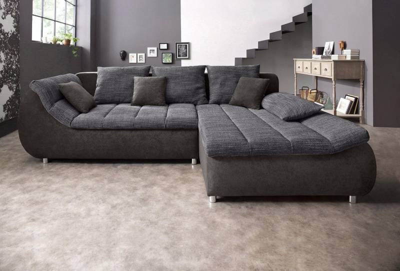 INOSIGN Ecksofa Imola elegant und bequem, aktuelle Steppung im Sitz, L-Form, wahlweise mit Bettfunktion von INOSIGN