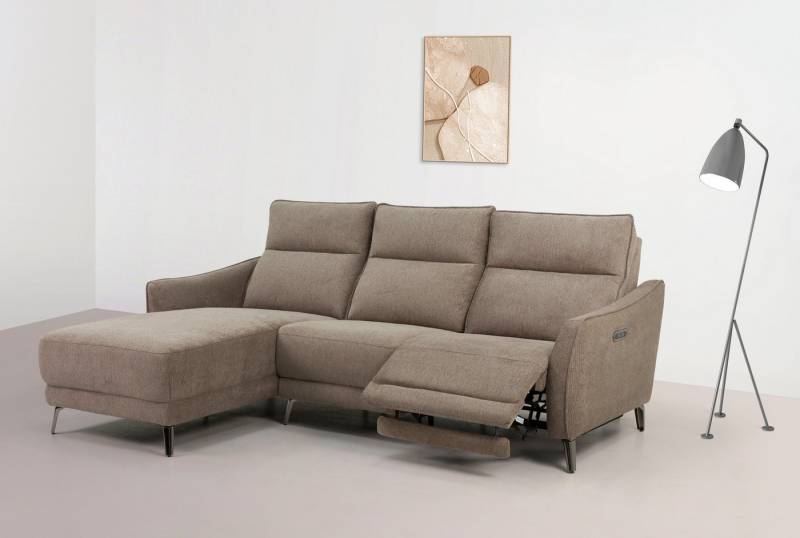 INOSIGN Ecksofa TAYLER 3-Sitzer, L-Form (Breite 239cm), elektr. Relaxfunktion, USB A/C, und Recamiere, Liegefunktion durch Recliner 105°-150° von INOSIGN