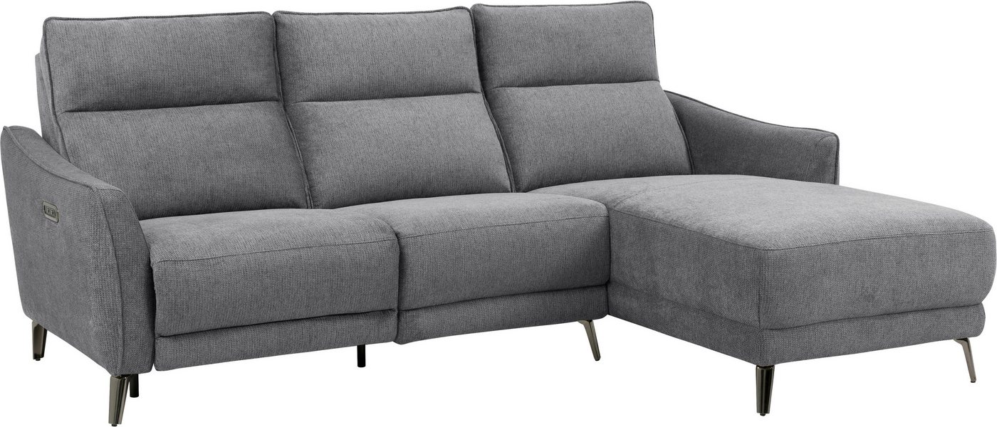 INOSIGN Ecksofa TAYLER 3-Sitzer, L-Form (Breite 239cm), elektr. Relaxfunktion, USB A/C, und Recamiere, Liegefunktion durch Recliner, Federkernpolsterung von INOSIGN