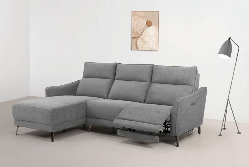 INOSIGN Ecksofa TAYLER 3-Sitzer, L-Form (Breite 239cm), elektr. Relaxfunktion, USB A/C, und Recamiere, Liegefunktion durch Recliner 105°-150° von INOSIGN